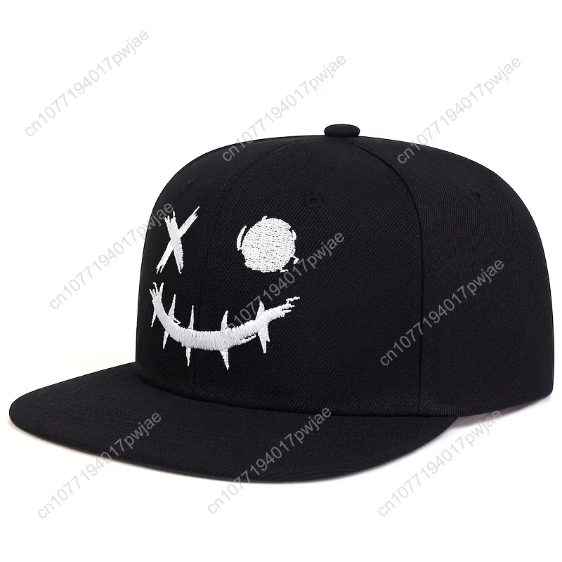 Sombrero de hip hop con cara sonriente para hombre, sombrero informal ajustable para exteriores, estilo primavera/otoño/primavera verano, viajes, vacaciones junto al mar
