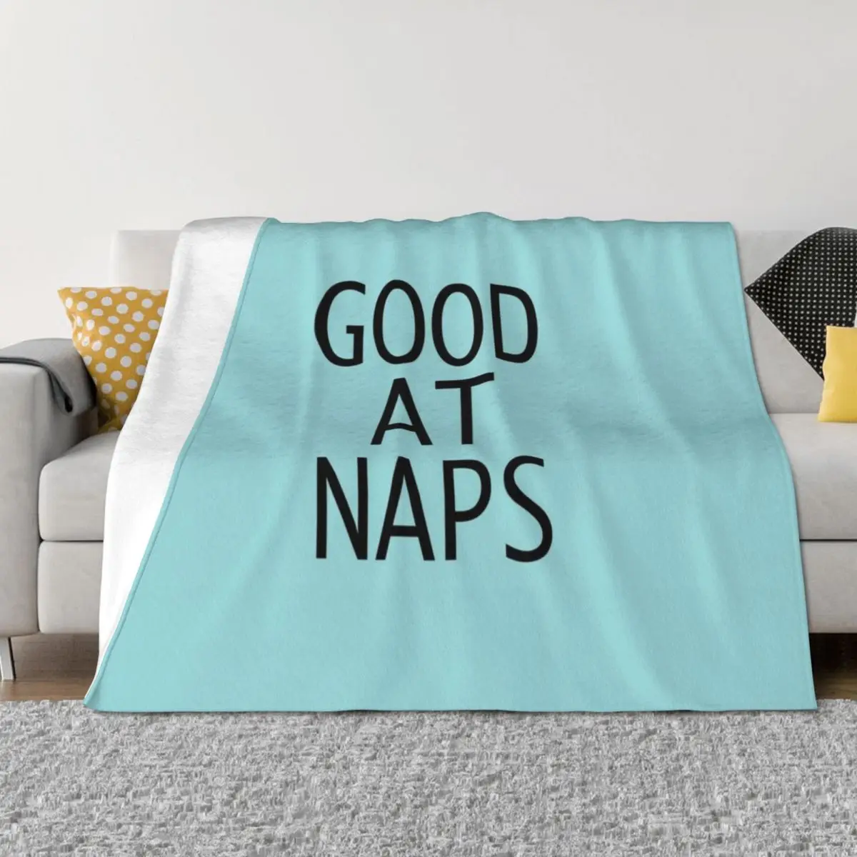 

Good at Naps Blue Color Gifts Throw Blanket Moving Personalized Gift Flannel Fabric Warm Blankets