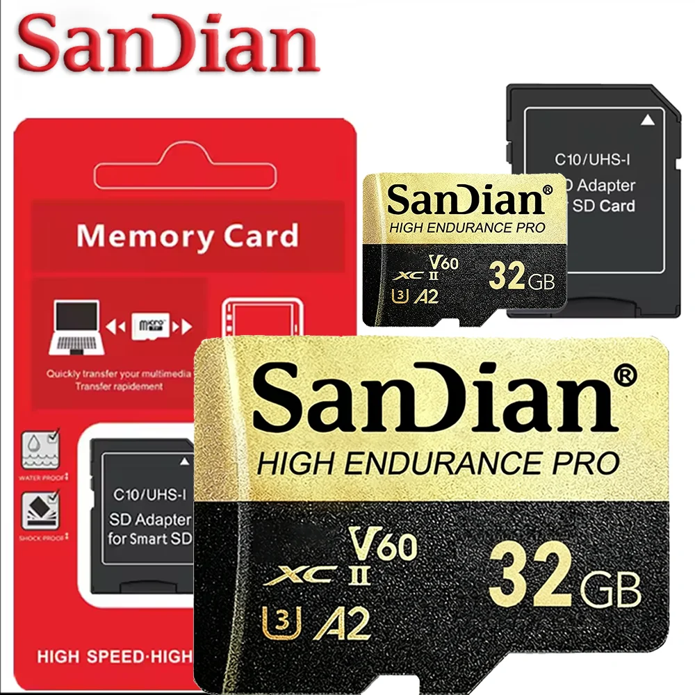 64GB/128GB/256GB/512GB SD Card UHS-I U3 V30 A2 100MB/s Read Speed with Adapter for Gaming Console And Camera Micro TF SD Class 1