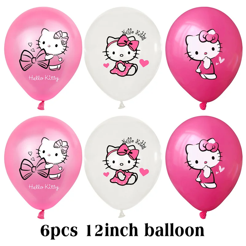 Baby Girl Shower Pink Hello kotek dekoracja z motywem dzieci materiały urodzinowe jednorazowe zastawy stołowe transparent dekoracyjny balon