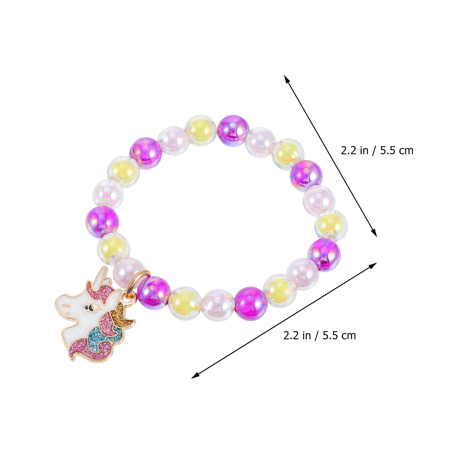 

6pcs Unicorn Beaded Bracelets for Girls Kids Children Party Favors Jewelry Colorful Acrylic Toddler Accessories Birthday Gift