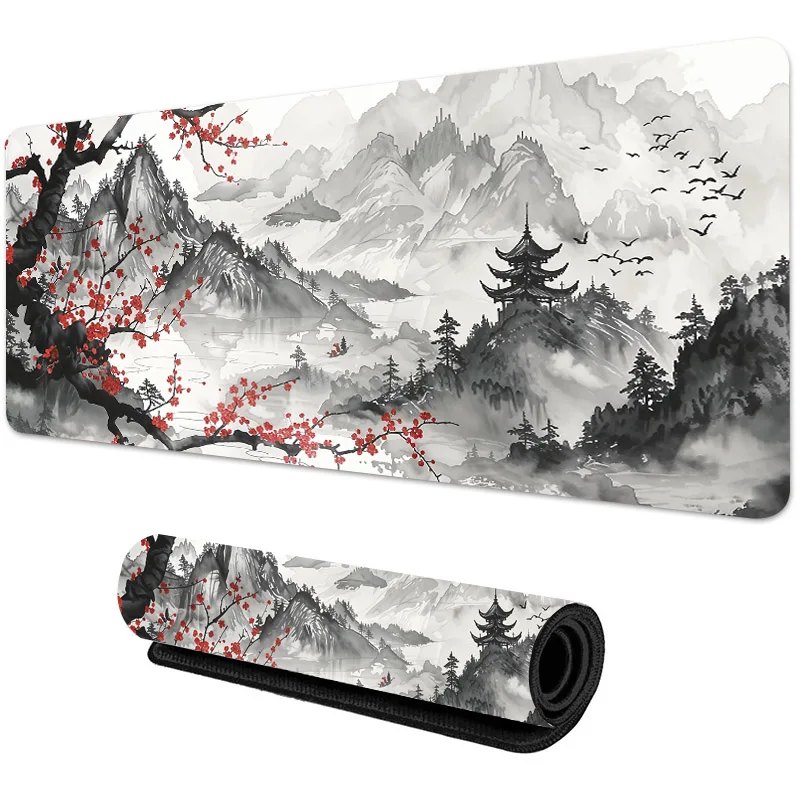 Sakura cenário mouse pad grande antiderrapante borracha gaming mousepad durável almofada de mesa