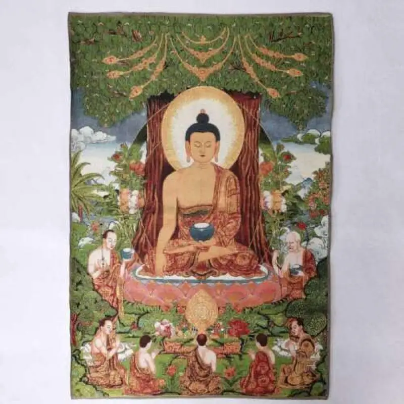 36Tibet Tibetan Cloth Silk Buddhism Sakyamuni Tathagata Tangka Thangka Mural