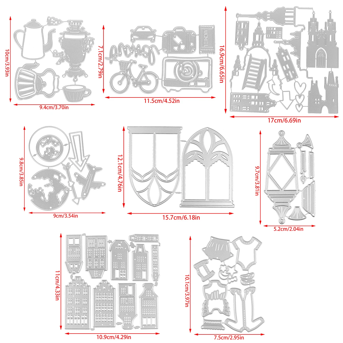 House World Tour Clothes and Kitchenware Set Metal Cutting Dies Scrapbook Craft Embossing Paper Cards Making Tool Blade Punch