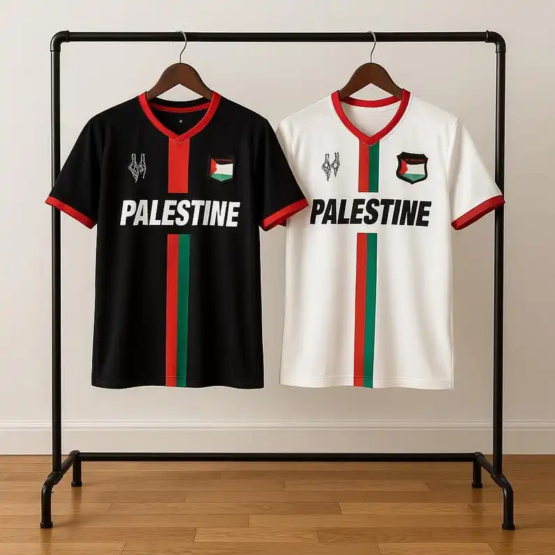 

Летняя мужская одежда, футбольный трикотаж с флагом Палестины, спортивная тренировочная футболка, 2025 г., быстросохнущая футболка, впитывающая пот, тренировочный комплект, мото
