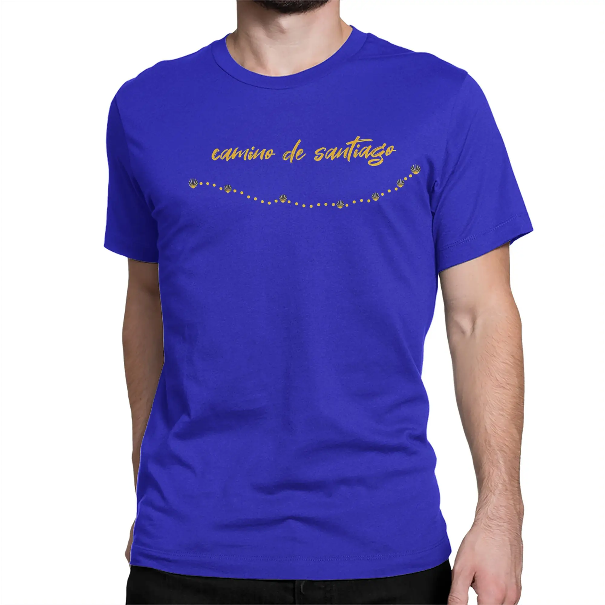 Camino de Santiago map points T Shirt for Men Women Pure Cotton Funny T-Shirt Round Collar  Tees Short Sleeve Clothing Plus Size