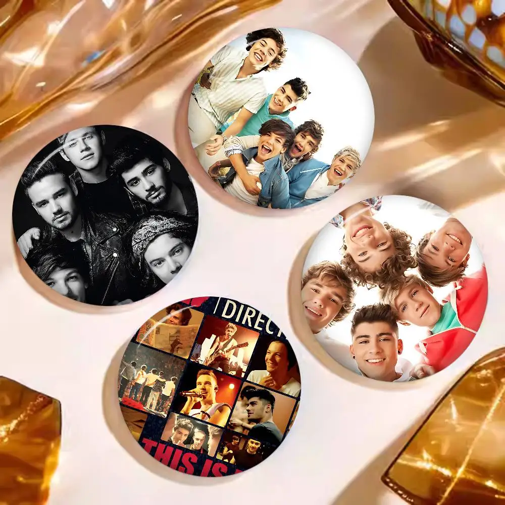 One band D-Direction Cartoon Brooches Anime Badge Round Handmade Brooch Lapel Pins Jewelry for Backpack Clothes Gifts