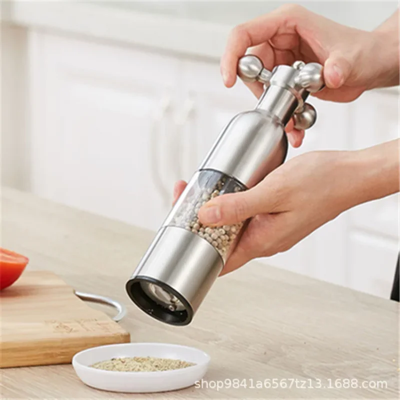 Heavy Steel Spice Salt and Pepper Mill, Manual Hand Rotate,  Grinder, Kitchen Accessories