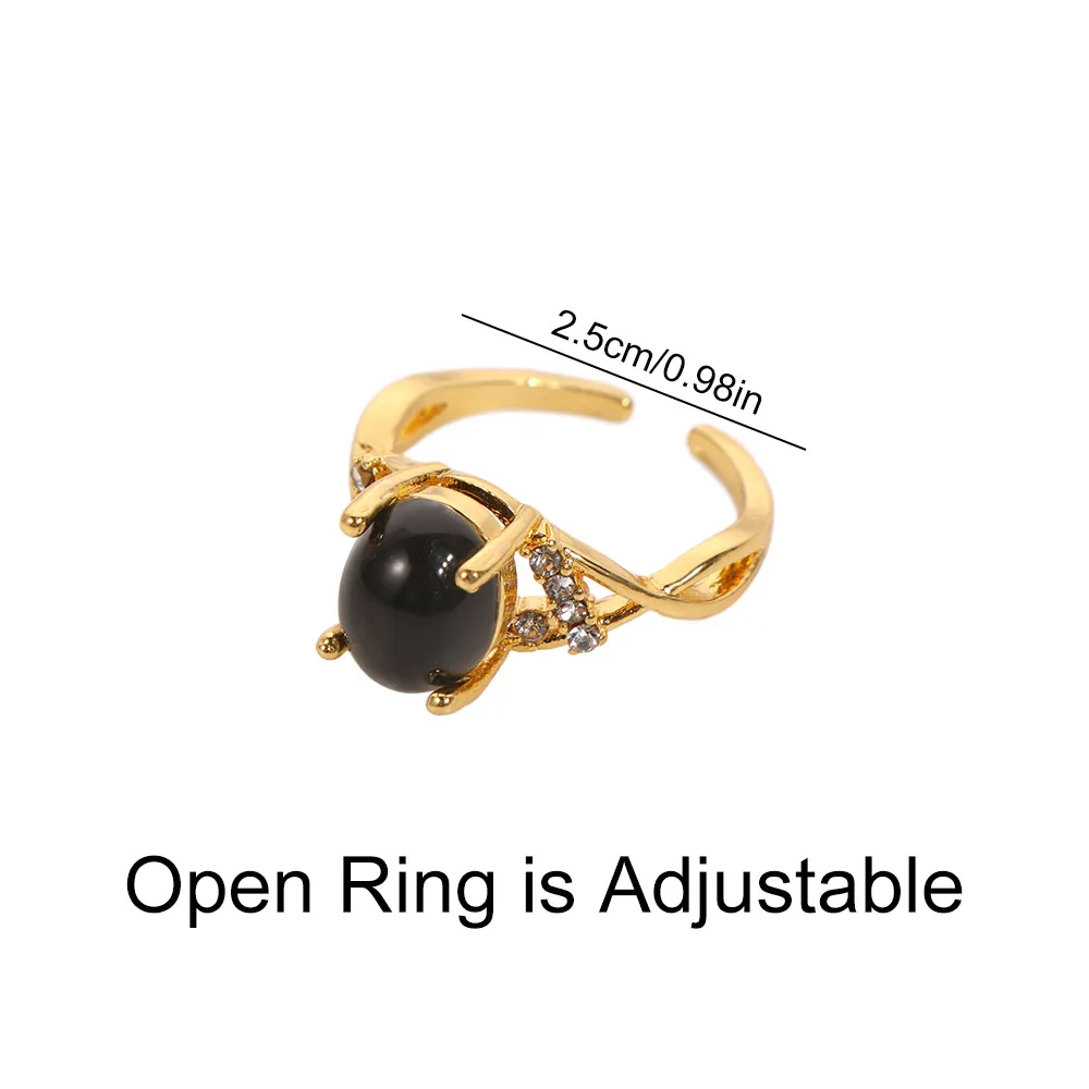 Temperature Control Color Retro Adjustable Mood Rings Moon Stone Fashion Changing Color Ring Jewelry Oval