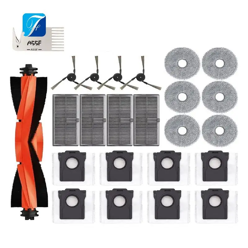 

A55F-подходит для Dreame X40 Ultra/L40 Ultra/P10 Pro Ultra, аксессуары для пылесоса, основная щетка, фильтр, швабра, тканевый мешок для пыли