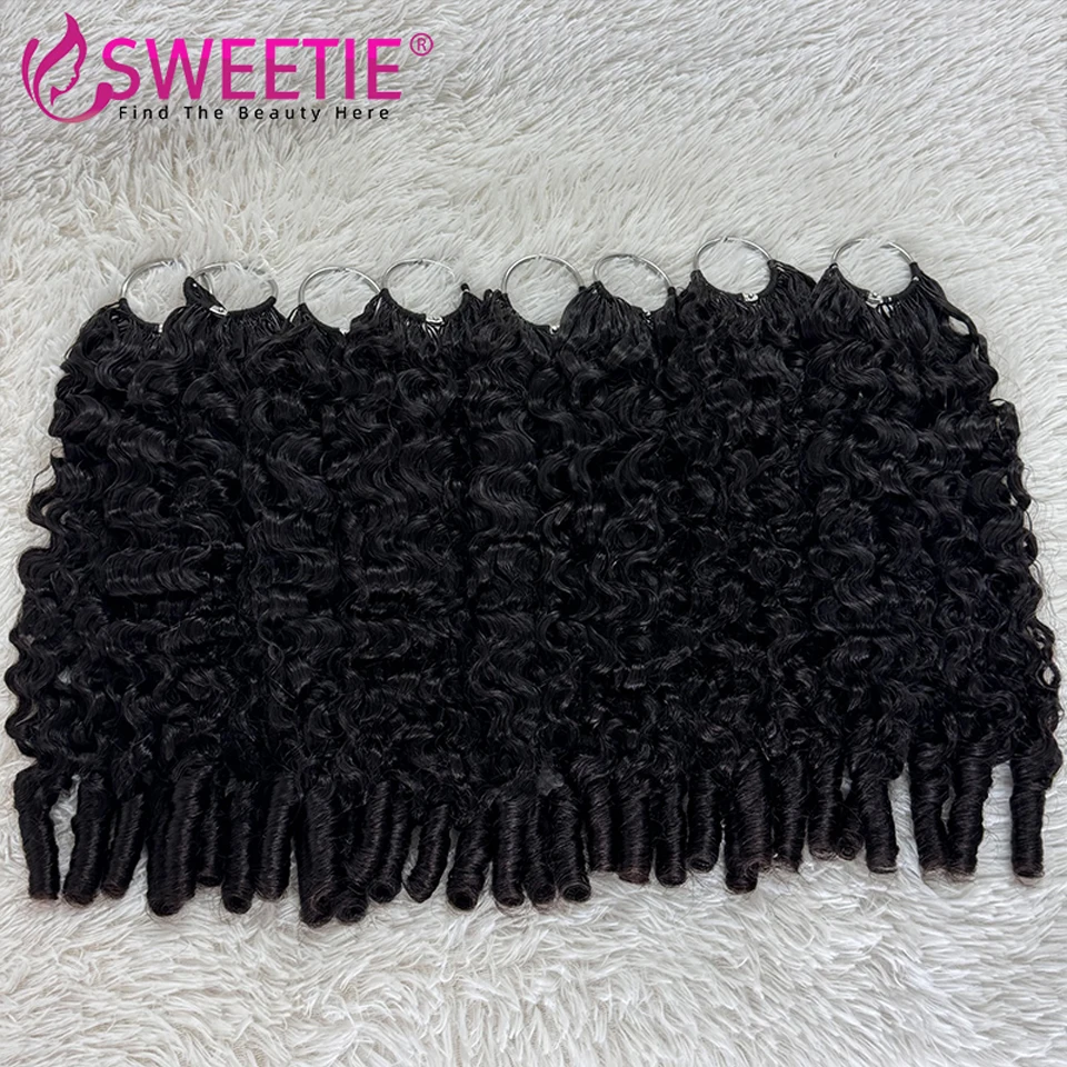 12A Burmesische Locken-Häkelhaarverlängerung, 100 % Echthaar, für schwarze Frauen, 60–300 g, Häkelhaar-Bündel. – Detail 2