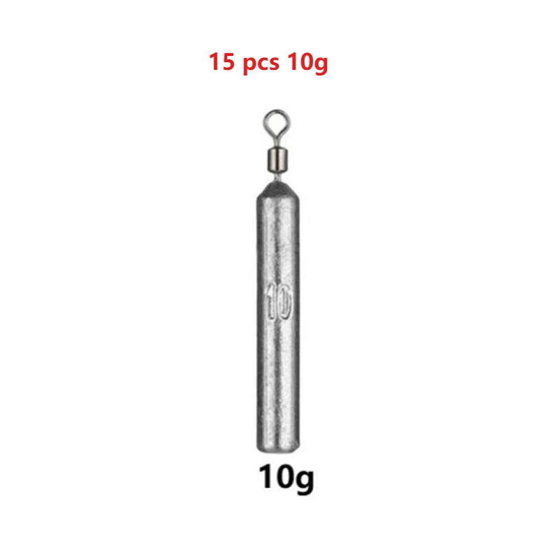 15 Stück/Set Drop-Shot-Sinker 3,5g/5g/7g/10g/14g/20g Zylindrische Röhrenbleie Metall-Jig Meeresangel-Set Angelzubehör – Detail 10