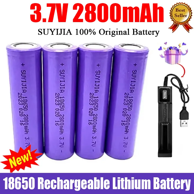 SUYIJIA 18650 2800mAh 3.7V Rechargeable Lithium Battery for Strong Light Flashlight Mobile Medical Equipment Flashlight Intercom