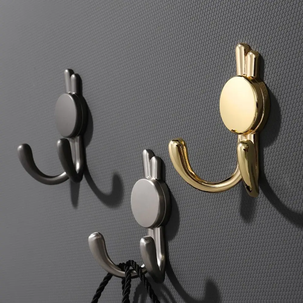 Durable Light Luxury Rabbit Clothes Hook Practical Creative Shape Double Hooks Cartoon Cute Wall-hanging Sling Home