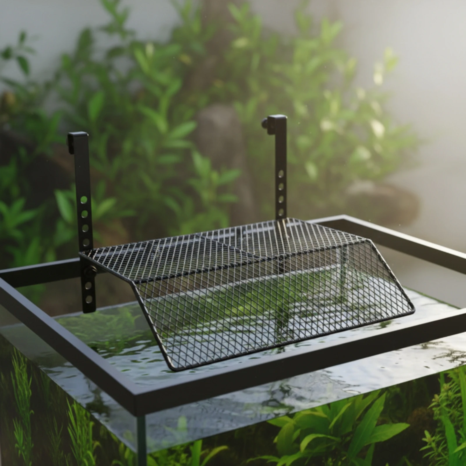 turtle-basking-platform-hanging-aquarium-platform-with-hooks-mesh-turtle-ramp-non-slip-climbing-ramp-sturdy-for-aquatic-turtles
