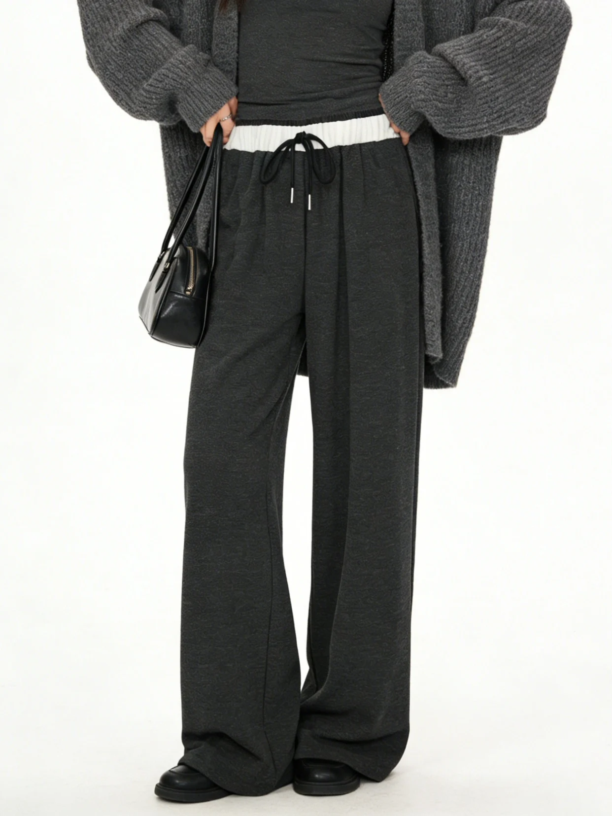 

Laid-ba Spor Wide Leg Pants Draped Straight Color Blo Casual Women's Comfortable Breathable Loose Fit Spring Autumn