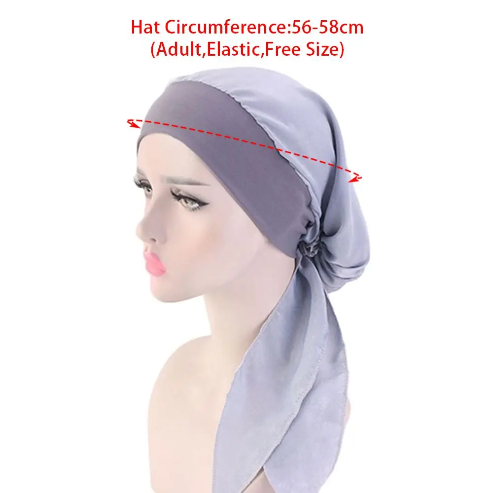 Women Headwear Printed Elastic Chemo Pirate Cap Hair Loss Hat Cancer Head Scarf Muslim Turban