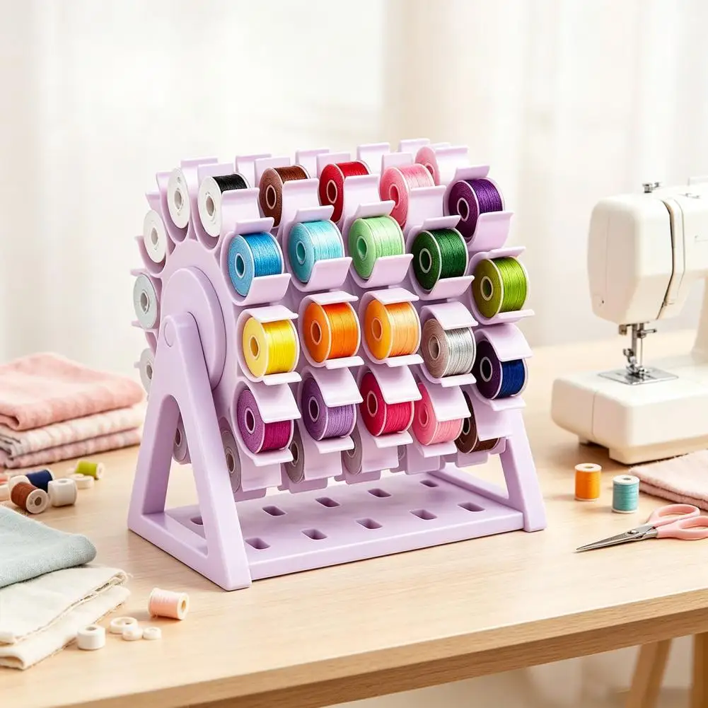 Sewing Room Accessories Rotating Sewing Thread Organizer with 60 Spools Capacity 360-degree Swivel Storage Rack for Embroidery