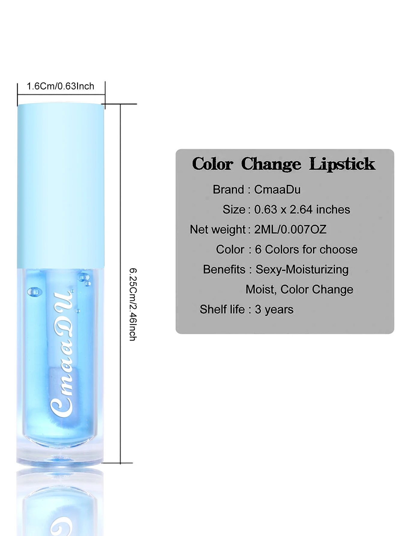 CmaaDu Blueberry Color changing lip glaze non-stick cup natural three-dimensional non-decolorization