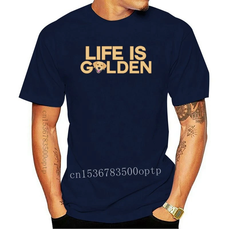 

Мужская футболка в горошек New Life Is Golden Funny Retriever Design