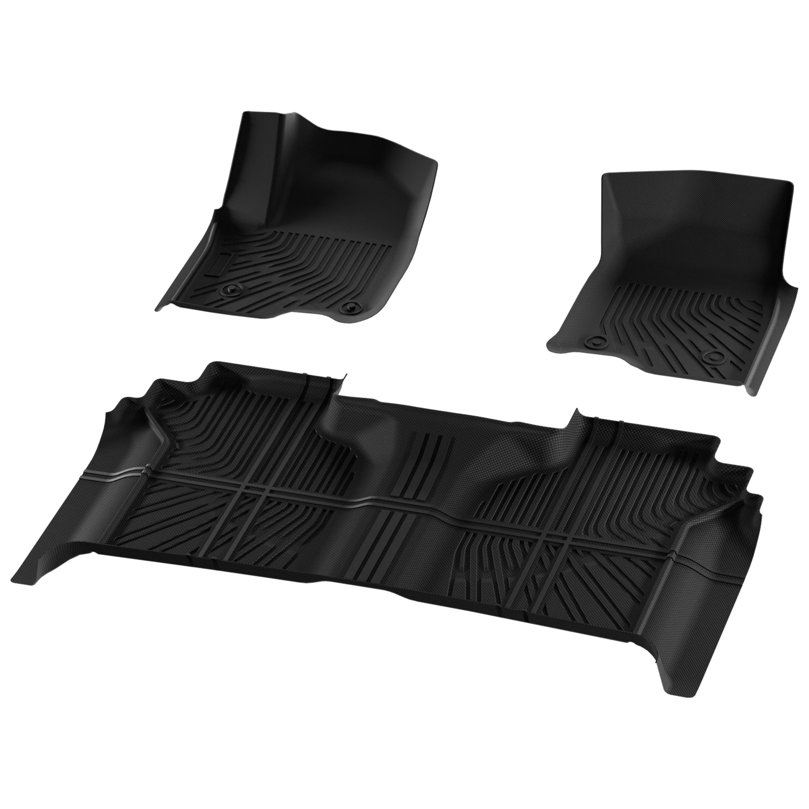 

3Pc Car Mats Flexible Floor Liners Compatible for Sierra/S-ilverado 1500 2019-2024 All-Weather Automotive Waterproof Heavy Duty