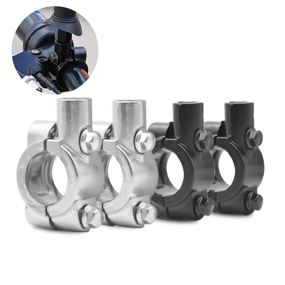 

2PCS Black Motorcycle Handlebar Mirror Mount Clamp Rear View Mirror Holder Bracket 22mm 10mm 8mm 10mm 25mm For Harley