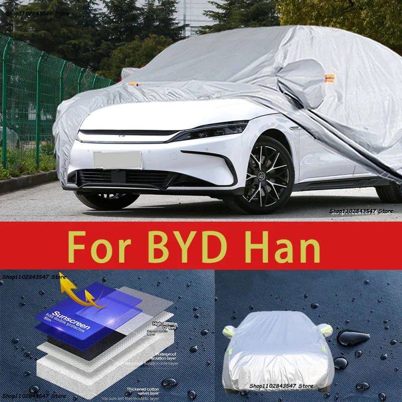 

Наружная защита для BYD Han, полные автомобильные Чехлы, снежный чехол, Солнцезащитный водонепроницаемый пыленепроницаемый внешний автомобильный аксессуар