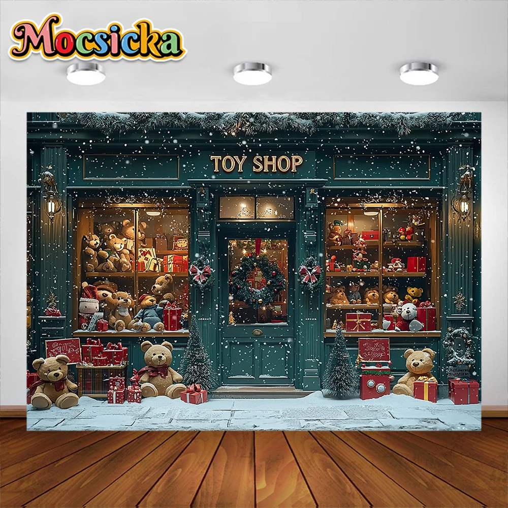 Christmas Toy Shop Photography Background Xmas Store Nutcracker Holiday Decor Boys Girls Photo Portrait Backdrops Studio Props