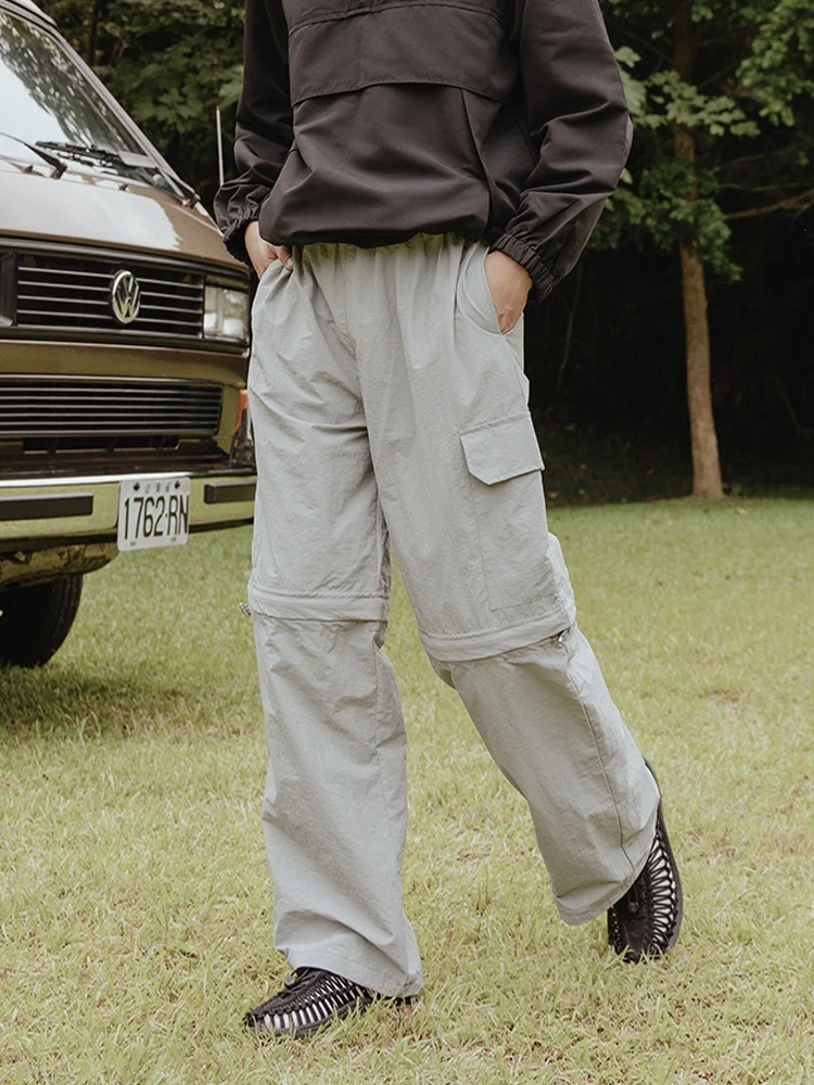 

Queenop 2024 Outdoor ex Work Pants Dstring Zipper Two-Way Design Couple Matching Long Straight Leg Polyester Fiber