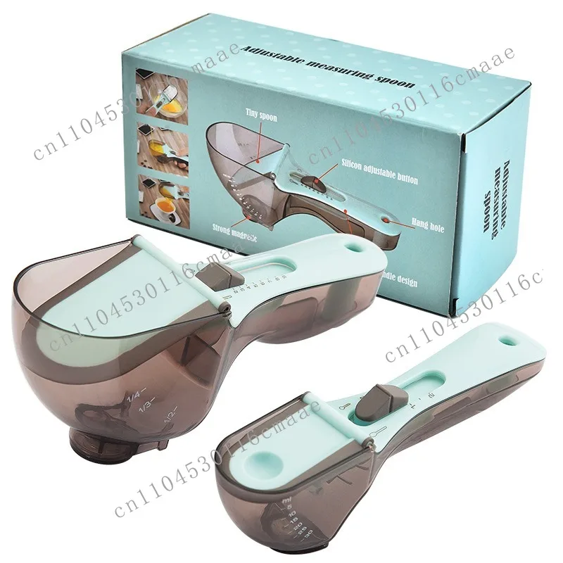 Adjustable measuring spoon, baking plastic  spoon, kitchen tools,plastic scale  spoon,adjustable  set