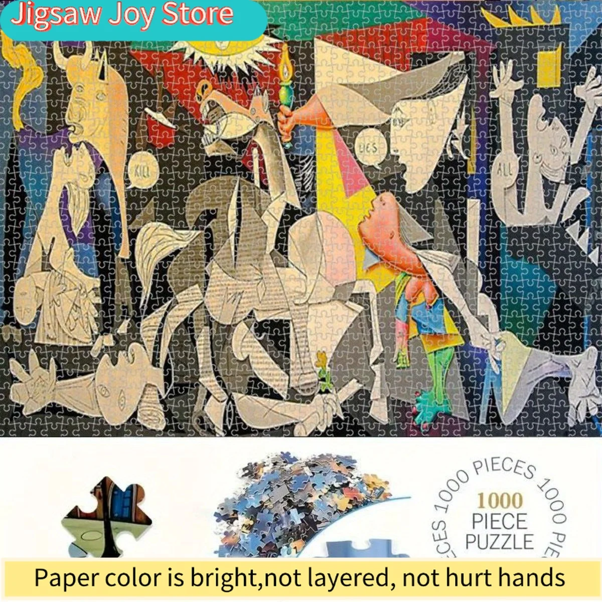1000pcs Picasso Guernica Puzzle - Officially Inspired Large-Scale Replica of Iconic -War Art, Challenging Adult for Adults & F