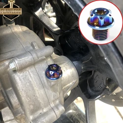 FLAWLESSTI M12 M14x1.5 Pitch Gr5 Titanium Bolt Gear Oil Inject Engine Oil Bleeder Bolts For Yamaha Xmax 300 Tmax 560