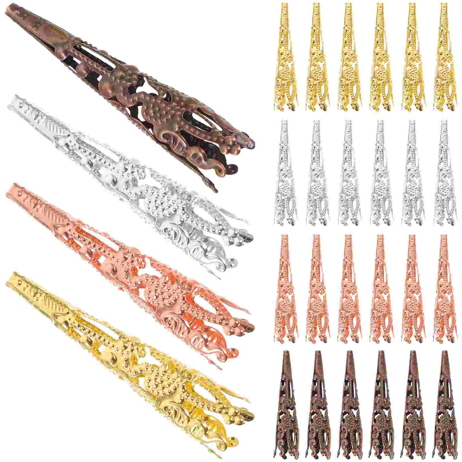 120 Pcs Trumpet Flower Holder Metal Bead End Caps Headgear DIY Supply Spacer Beads Jewelry Accessories Embellishments