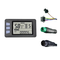 P3H Electric Bike LCD Display Meter Dashboard Meter Display Panel Meter Display 24V 36V 48V 60V For Electric Scooter (6PIN)