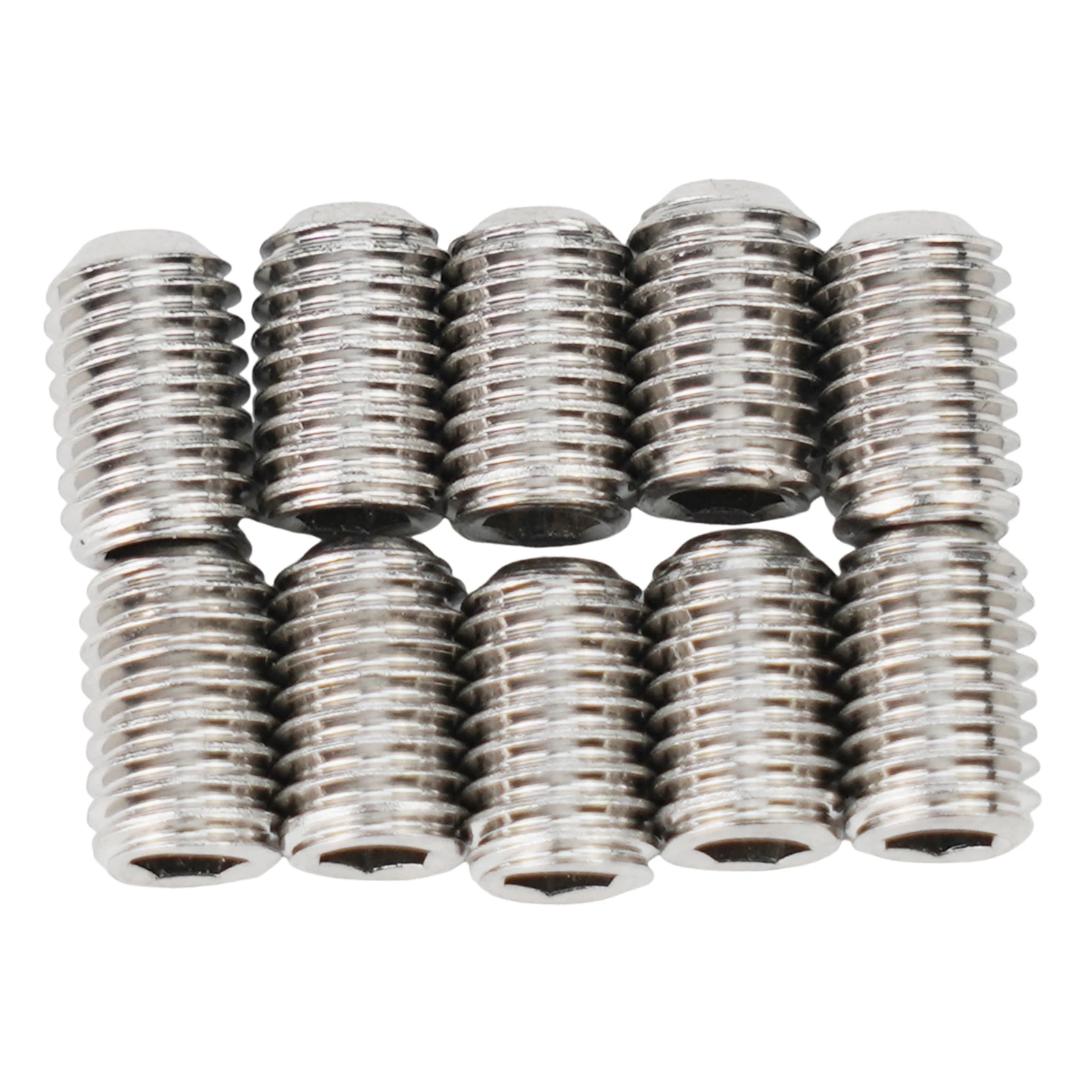 M5 Grub Screws 0.8cm/0.3inch Heigth 10 Pieces Accessories High Quality Silver Stainless Steel Hot Sale Protable