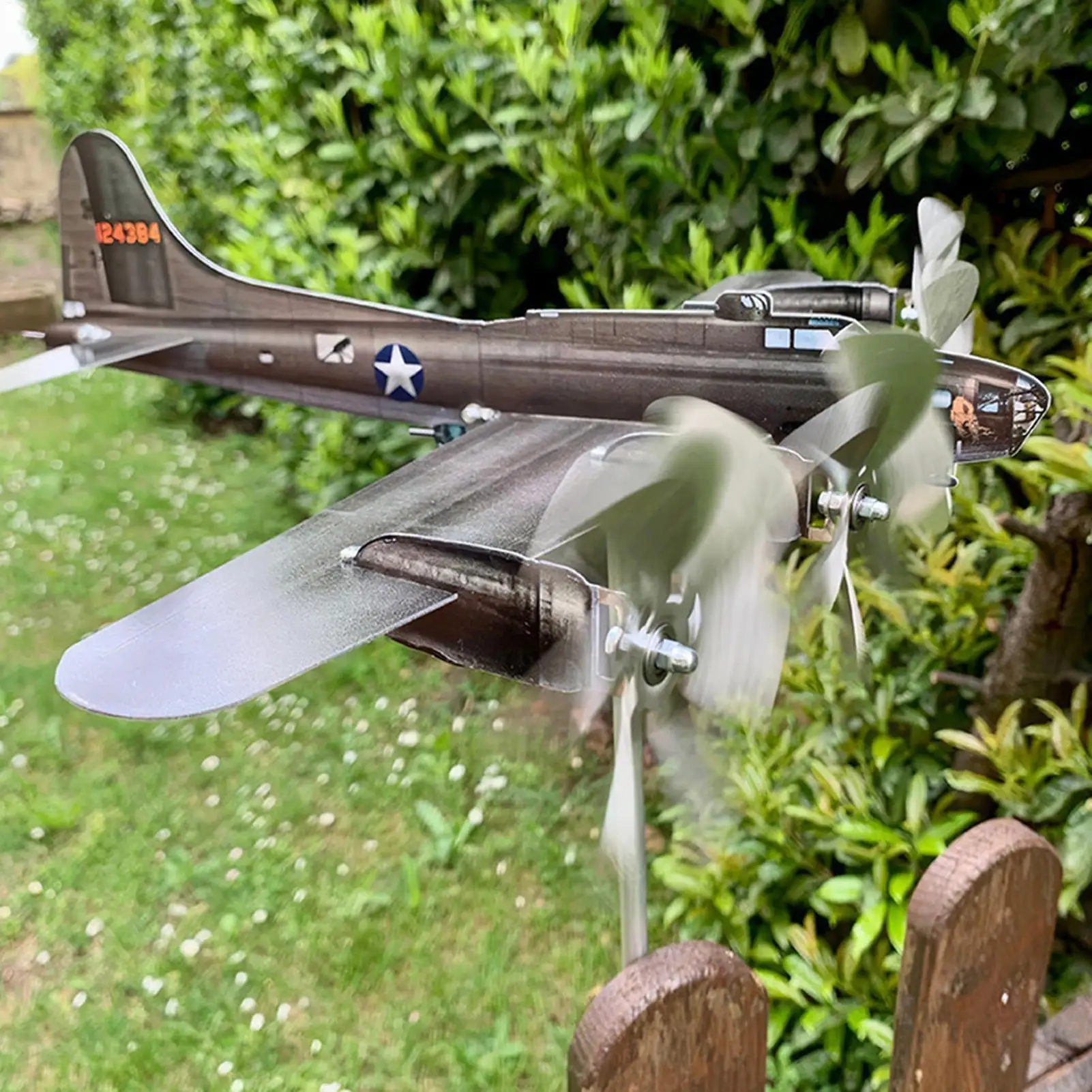Airplane Wind Spinners Outdoor Garden Wind Sculpture Weathervane Decor Patio Airplane Windmill For Aviator Aviation Lover