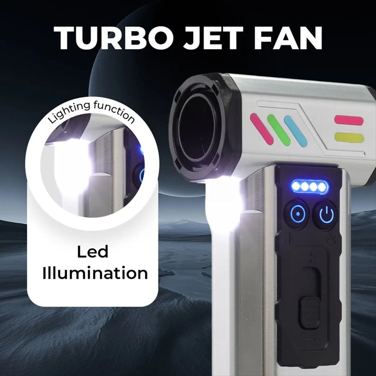 A75K 300000RPM Turbofan High Power Jet Fan Brushless Motor Variable Speed Dust Blower Cleaning Tool Silver