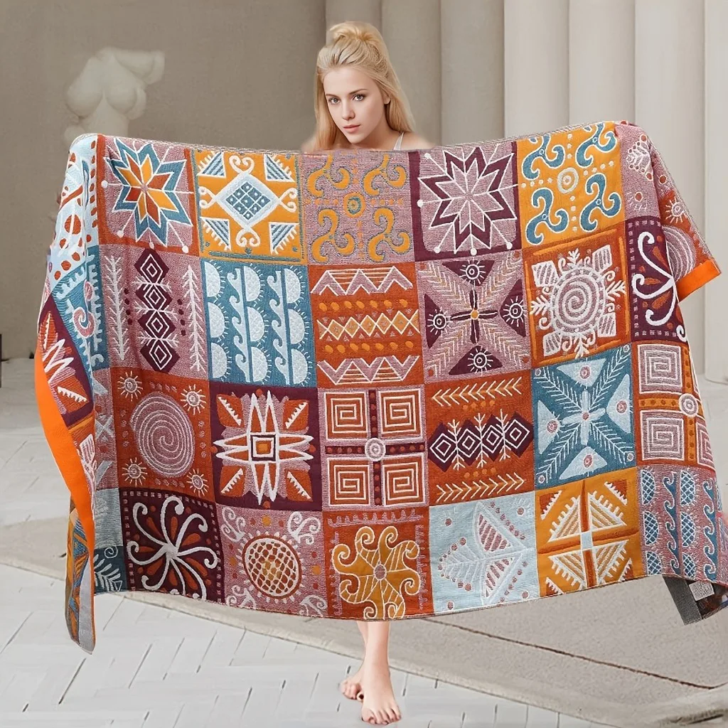 Luxurious Gauze Bath Towel Shower Towel Large Towel for Body Hair Drying Beach Towel Wrap Multi-Functional Blanket