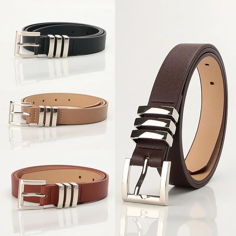 

Europe and The United States Fashion Trend Explosion Models Ladies Belt with Classic Square Pinhole Jeans Pants Belt Belt Female