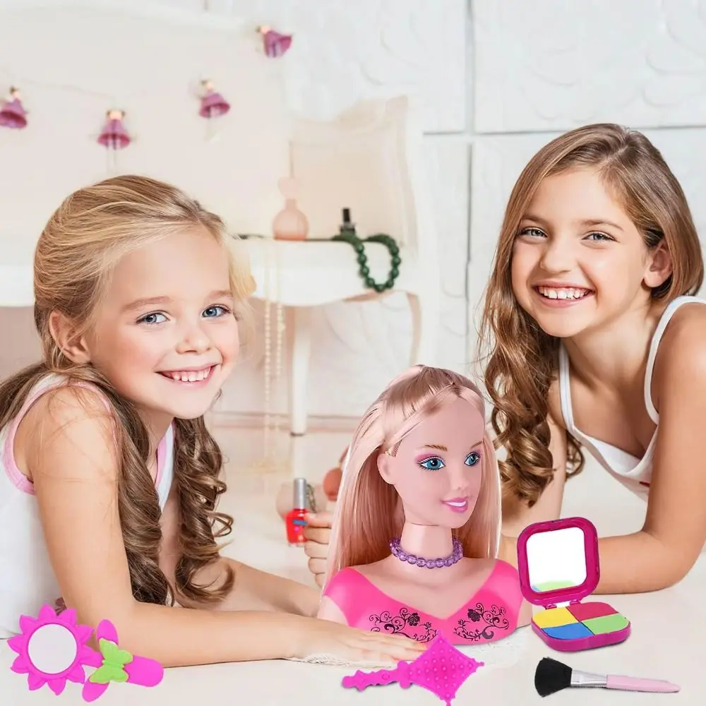 

Fun PVC Half Body Makeup Hairstyle Princess Dress Up Makeup Set Make Up Dolls Head for Girls Mannequin Head for Girls
