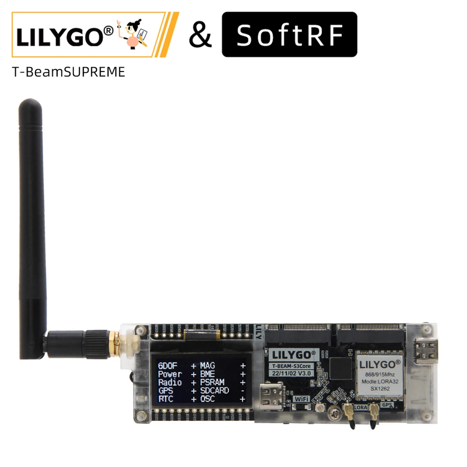 lily LILYGO® SoftRF T-Beam SUPREME ESP32-S3 LoRa geliştirme kurulu ile