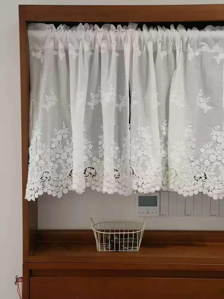 Customizable French-Style Light Luxury Premium Half Door Curtain Short Curtain for Room Partition Covering Curtain for Kitchen
