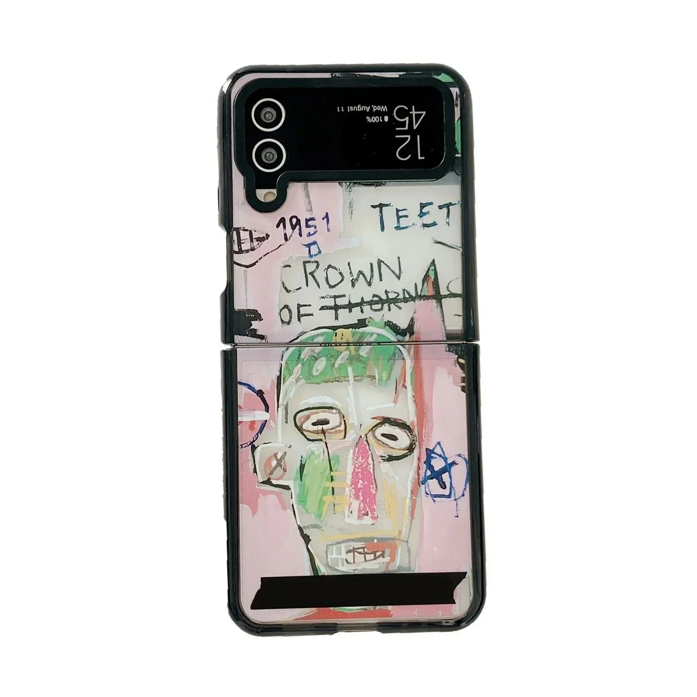 

Black Border Acrylic Crown Phone Case for Samsung Galaxy Z Flip 5 4 3 Back Cover for ZFlip3 ZFlip4 ZFlip5 Hard Case Shell