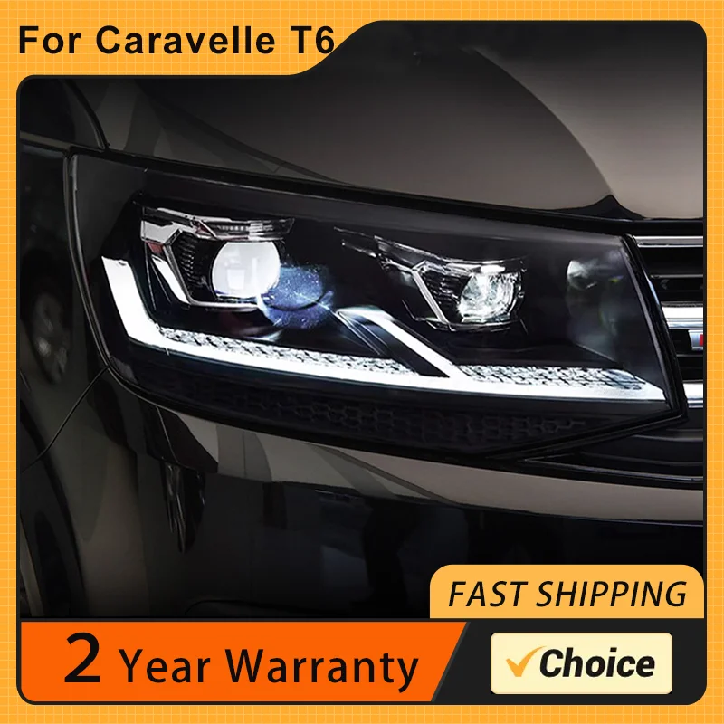 

Full LED Headlights For VW Transporter Caravelle T6 2016-2020 Head Lamp Multivan T6 With Dynamic Turn Signal LED Dual Beam Lens