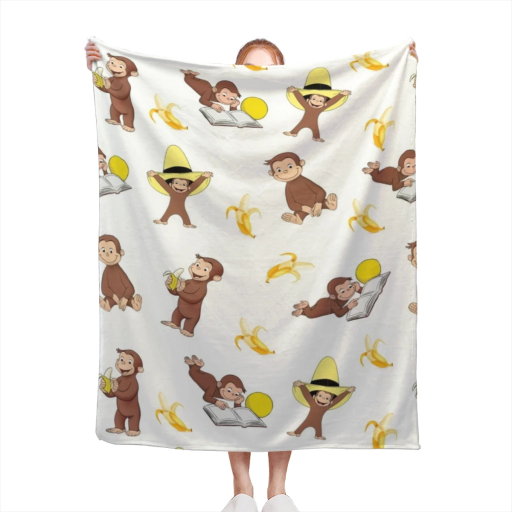 Blanket Style Home Textile Flannel Soft Throw George the curious monkey cartoon for kids pack Blanket Bedding Sofa Cover