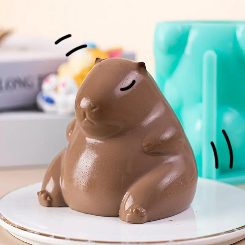 

3D Capybara Silicone Ice Cream Mold for Making Mousse Cake Chocolate Ice Cubes Fondant Mold Animal Mold