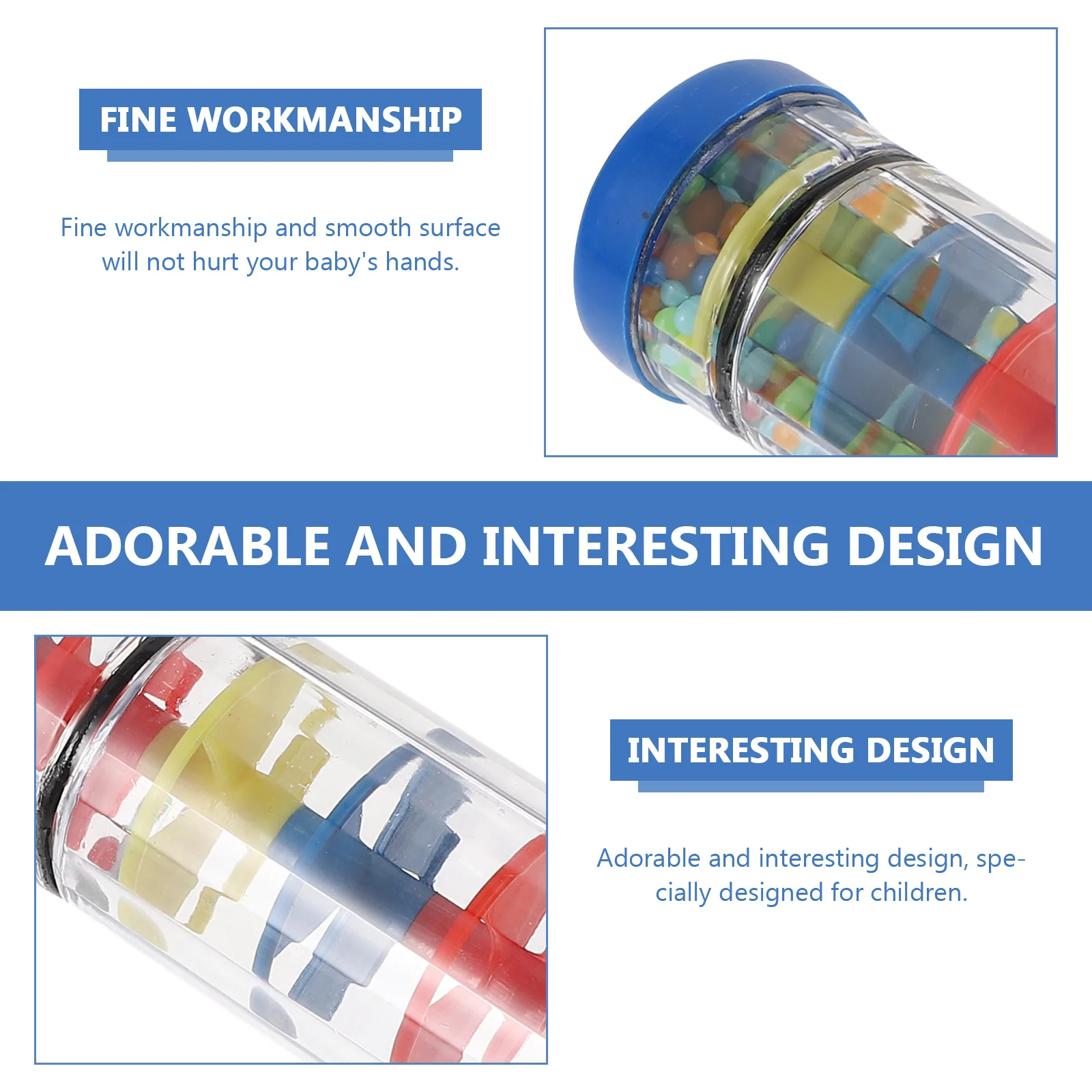 1Pcs Rain Sound Tube Colorful Shake-Activated Sound Sensory Play Educational Instrument for Toddlers Auditory