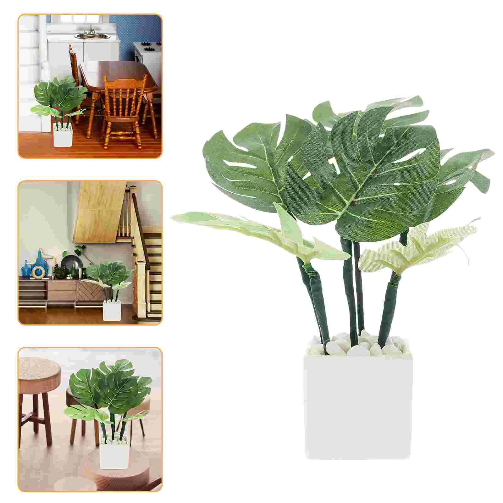 Mini Potted Plant Fake Bonsai Plants Dollhouse Accessories Orchid Faux Flower Toys Plastic