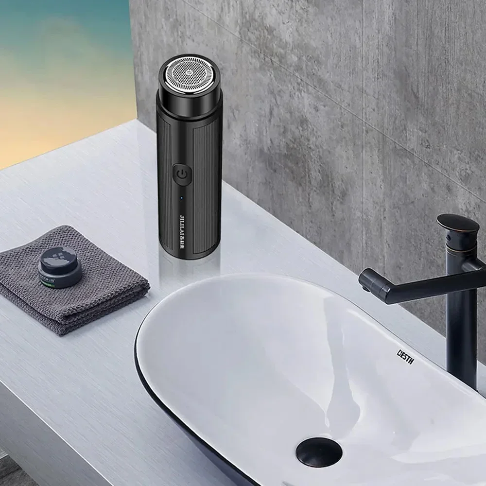 Mini Tragbarer Elektrischer Rasierer für Männer, USB-Aufladbarer Langlebiger Rasierer, Taschen-Rasiermaschine für Bartpflege und Täglichen Gebrauch – Detail 5