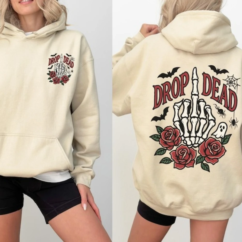 

Толстовка со скелетом на Хэллоуин, винтажная толстовка в стиле ретро, пуловер жуткого сезона, хлопковый забавный костюм унисекс, подарок на вечеринку